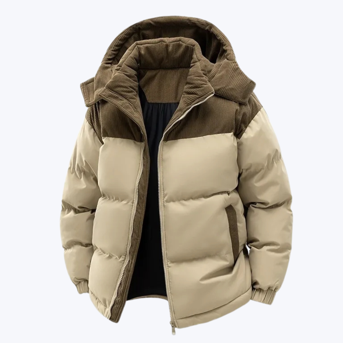 Men’s Hooded Puffer Jacket with Quilted Insulation