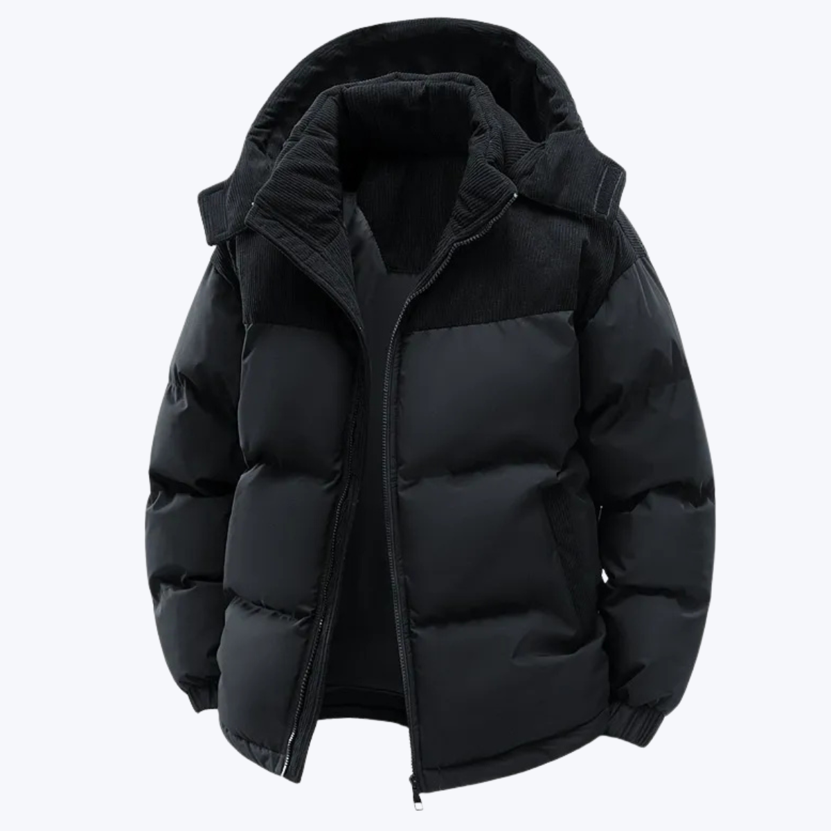 Men’s Hooded Puffer Jacket with Quilted Insulation