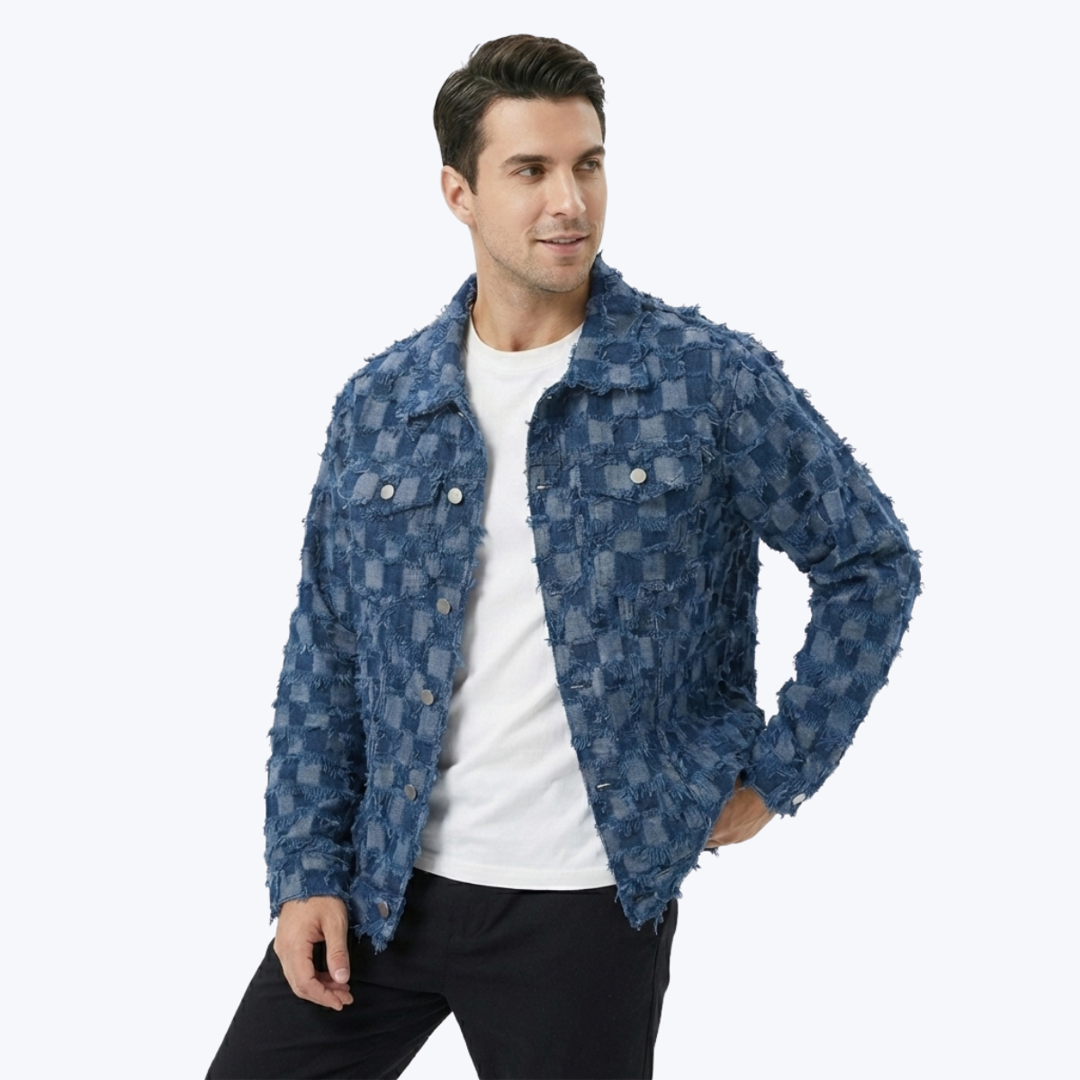 Men’s Textured Denim Jacket