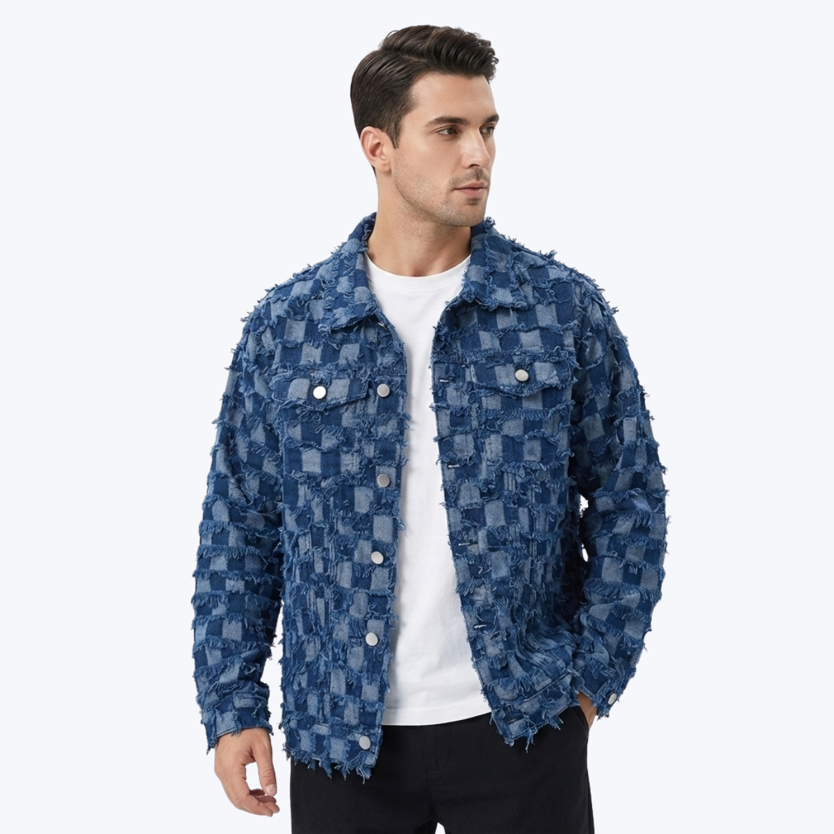 Men’s Textured Denim Jacket
