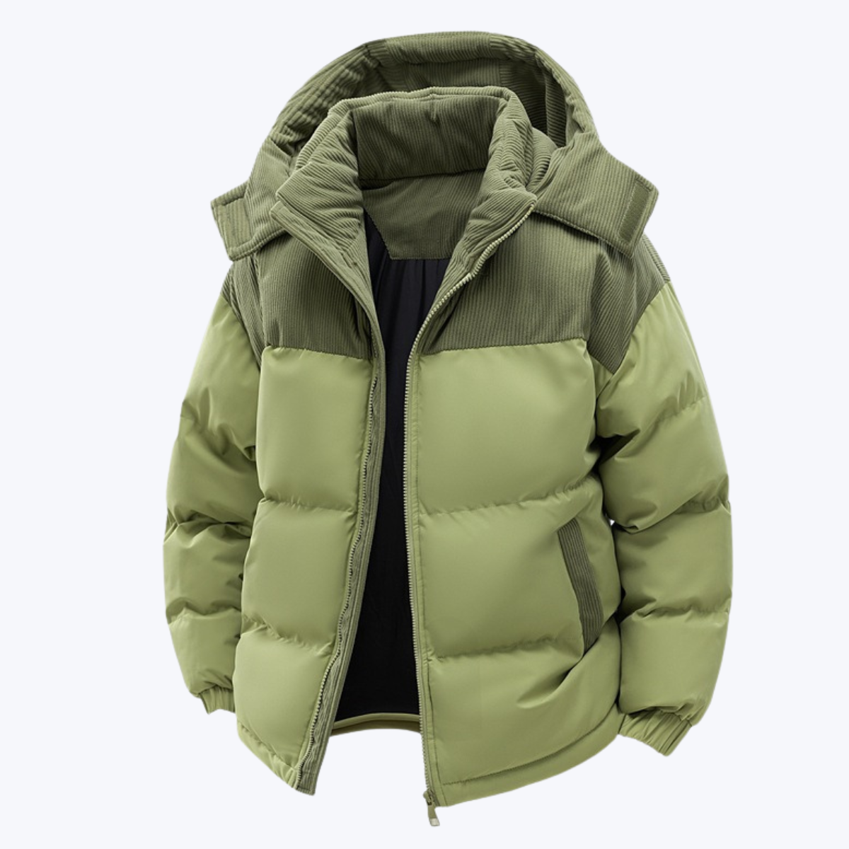 Men’s Hooded Puffer Jacket with Quilted Insulation