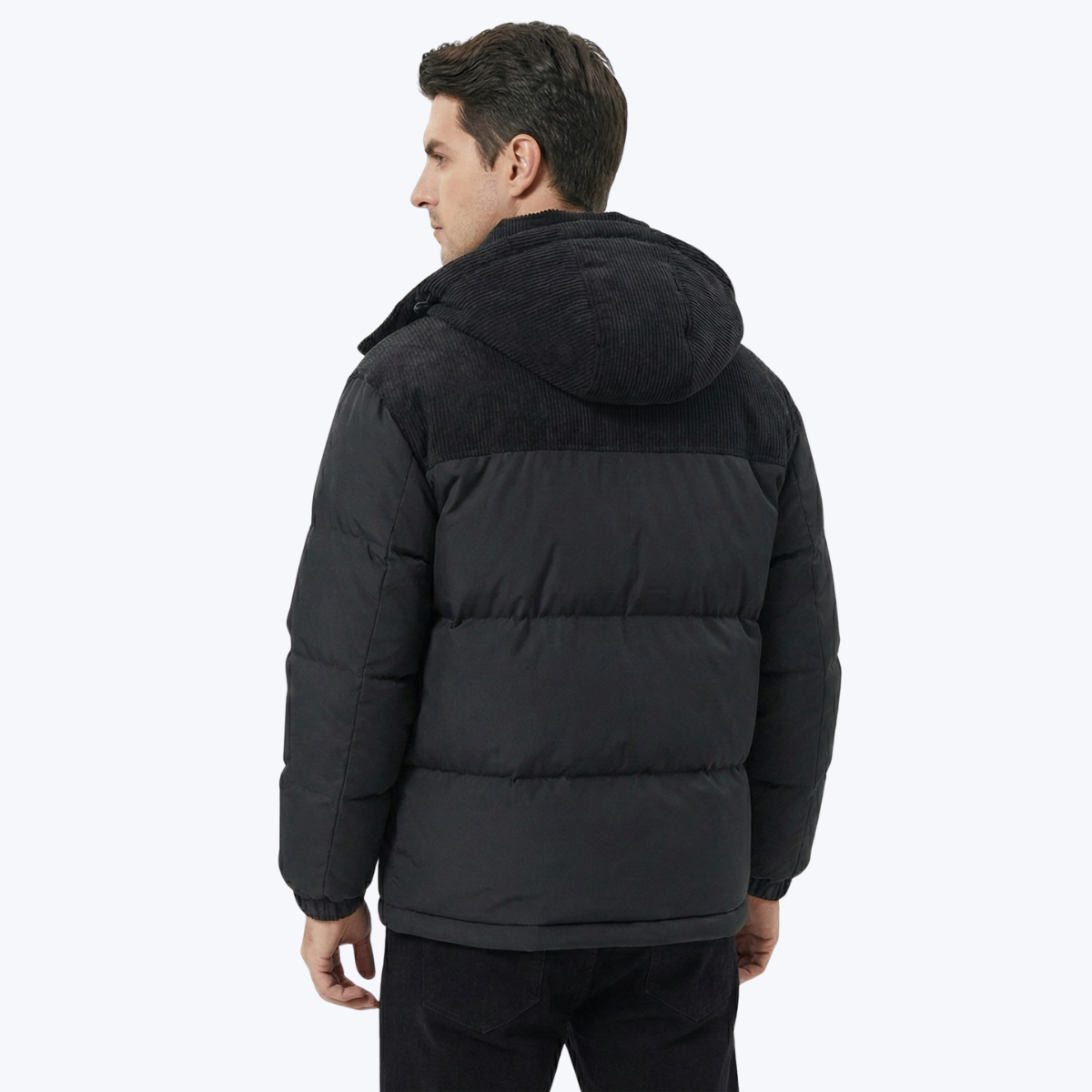 Men’s Hooded Puffer Jacket with Quilted Insulation